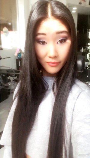 Hot Asian teen Katana takes a selfie to flaunt her pretty face  hot body