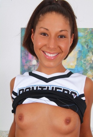 Perky cheerleader Isabella strips down to her white socks