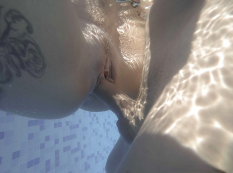 Hot blonde Chloe Lacourt takes hardcore underwater fucking outdoors in pool