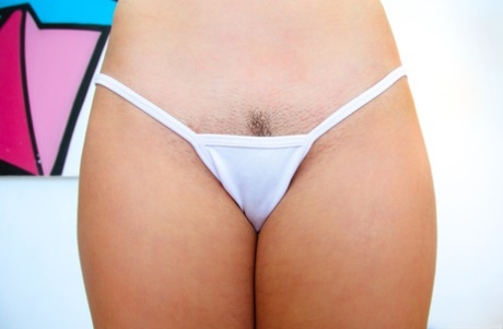Cute blonde Alyssa Cole exposing juicy ass after shorts and thong removal 87953459