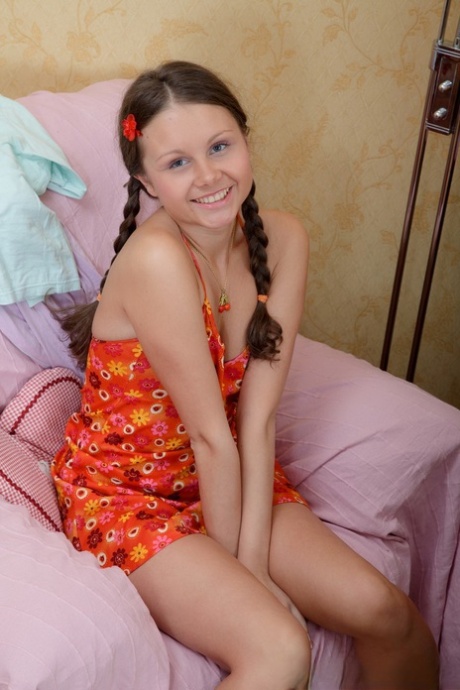 Young looking girl Dulce toys her pussy and asshole at the same time 56907478
