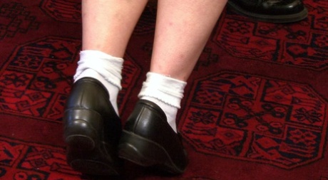 Caucasian schoolgirl has her ass turned red by her Headmaster 53422701