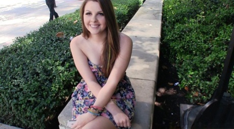 Close up posing from an astounding teen babe outdoor Cali Hayes 89660216