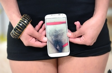 Lovely hairy Latina makes gorgeous photos of her pussy on smartphone 62298014