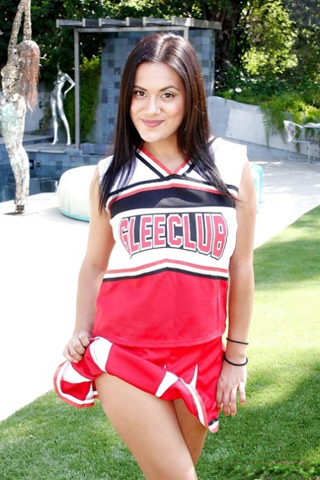 Young cheerleader babe Selma Sins sliding a finger inside warm cunt 10610505