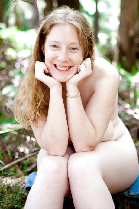 Chubby 18 year old Ann K get snaked in the woods and pets shaved pussy 81224119