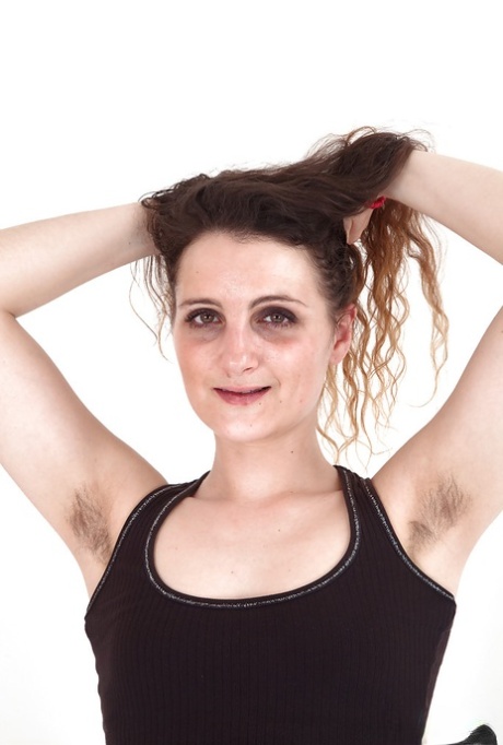 Older hairy woman Khalisa exhibiting hairy armpits and beaver 54743351